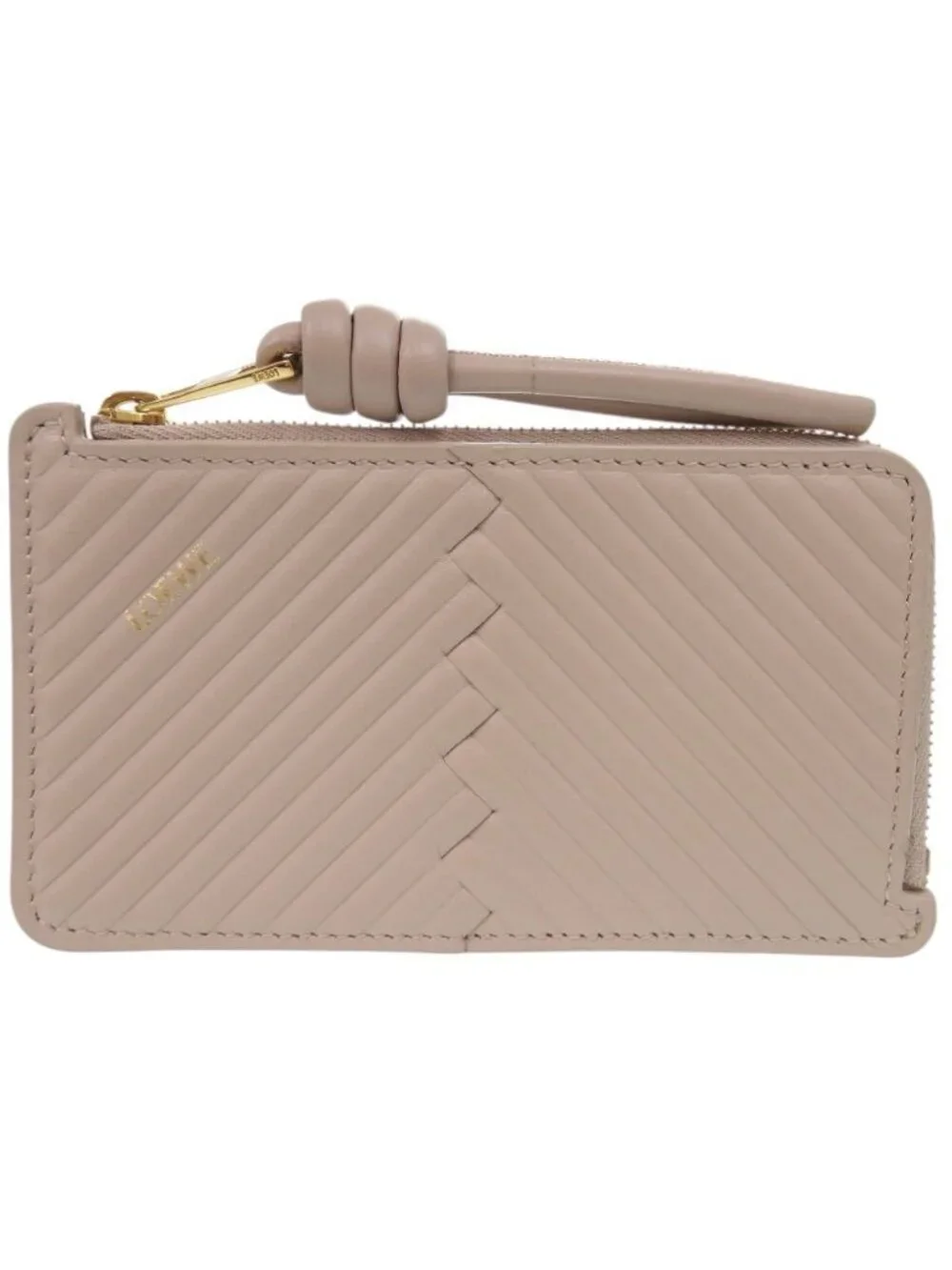 Loewe Knot Fragment Case Coin Leather Beige